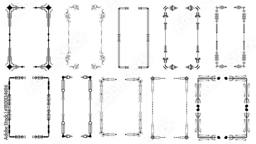Set Black Simple Line Collection Different Doodle Brackets, Parentheses, Braces Elements Vector Design Style Sketch Isolated Illustration For Banner