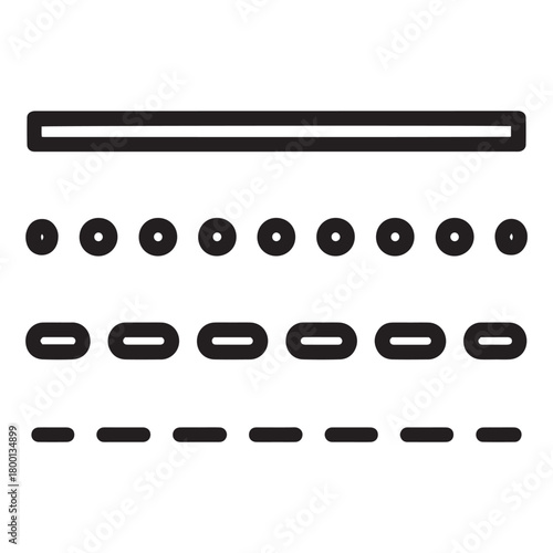 Line styles and borders for design elements and user interface