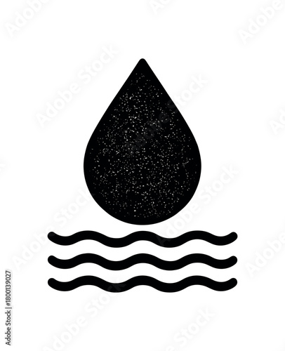 easy rinse texture droplet flat black solid vector illustration isolated on white background