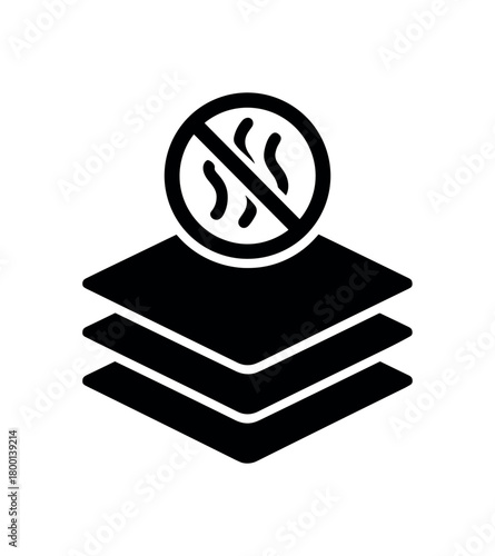 odor layer icon with layers stack flat black solid vector illustration isolated on white background