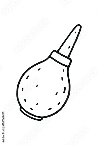 handdrawn cute doodle style nasal aspirator vector line illustration