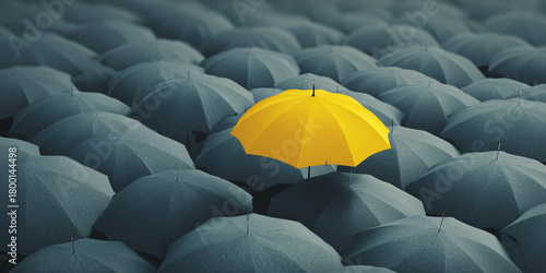 Enchanting Aerial Spectacle: A Vibrant Yellow Umbrella Defying Gravity Above a Captivating Grid Pattern