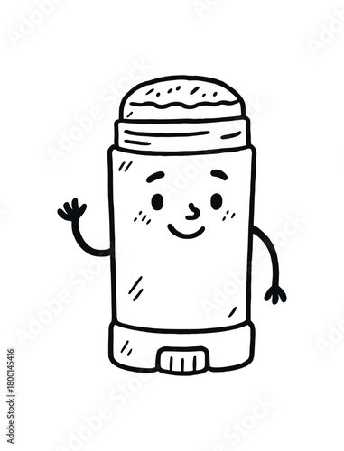 handdrawn cute doodle style teenage deodorant vector line illustration