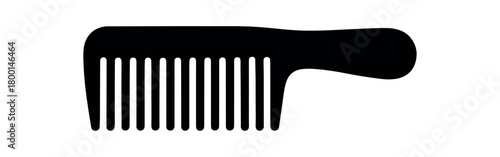 comb flat black solid vector illustration isolated on white background