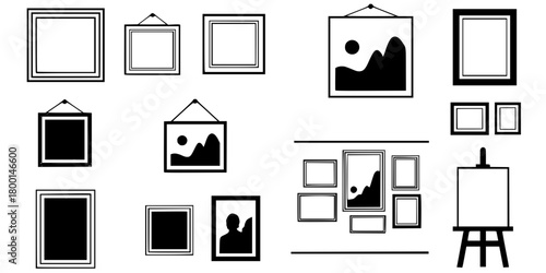 Minimal Square Picture Frame Hanging Silhouette