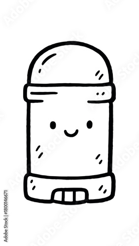 handdrawn cute doodle style deodorant stick vector line illustration