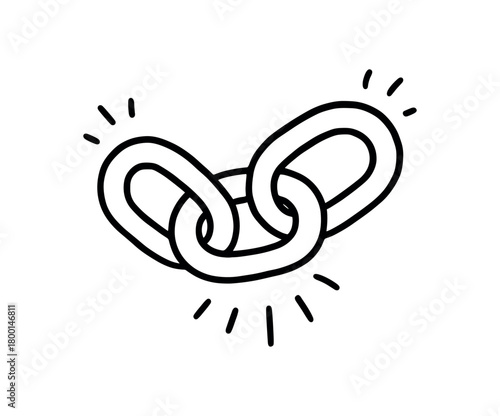 handdrawn cute doodle style unity chain vector line illustration