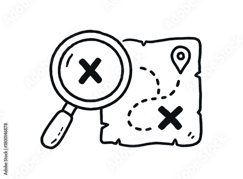 handdrawn cute doodle style clue vector line illustration