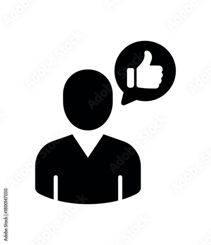 recommendation flat black solid vector illustration isolated on white background