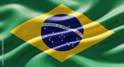 Waving flag of brazil, Fabric realistic flag, Brazil Independent Day flag 