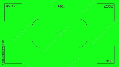 Camera recording screen viewfinder display interface with green screen