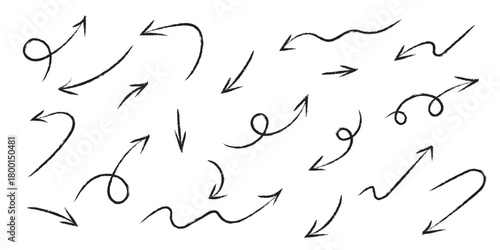 Hand-drawn arrows and shapes for design and emphasis, a versatile set of elements