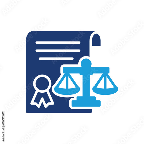 certificate and scales colored icon vector design good for web or mobile app