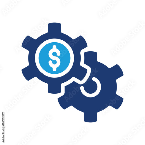 dolar and gear colored icon vector design good for web or mobile app