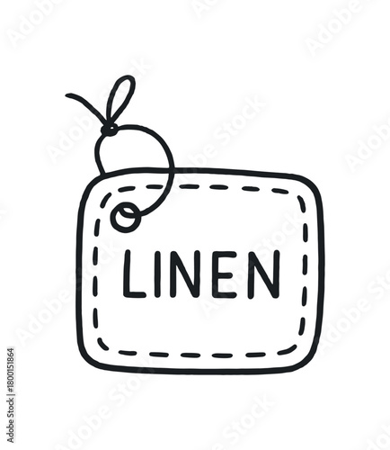 handdrawn cute doodle style linen label tag vector line illustration