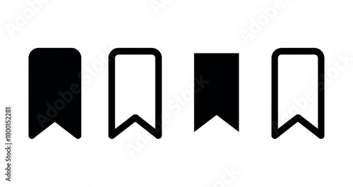 A collection of bookmark icons is displayed in a row against a white background.