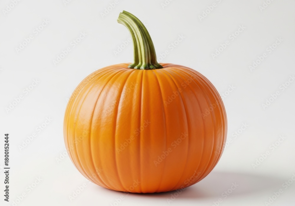 Obraz premium A single orange pumpkin isolated on cream beige background