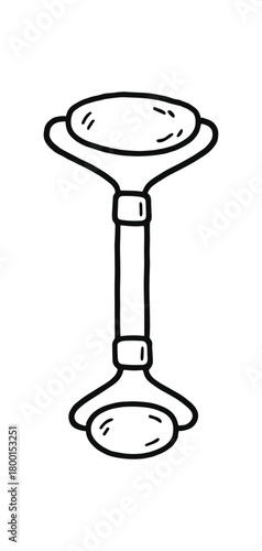 handdrawn cute doodle style jade roller vector line illustration