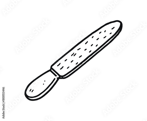 handdrawn cute doodle style nail file vector line illustration