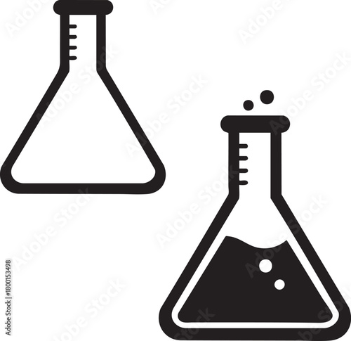 Laboratory Flasks Filled Empty science