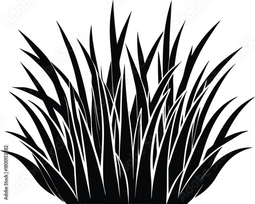 Abstract Grass Line Silhouette | Abstract Minimal Grass Outline