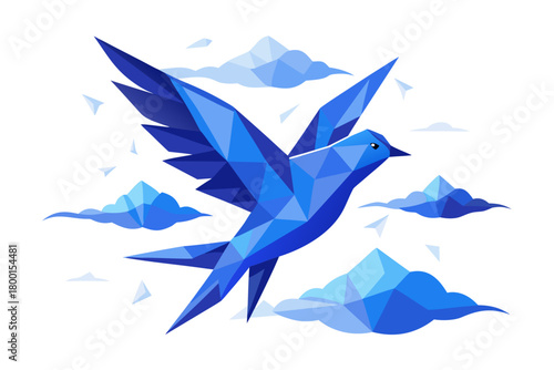Geometric bird soaring high