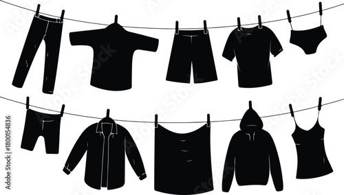 Hang Out Clothes Icon Set Clothes Drying Icon Pack