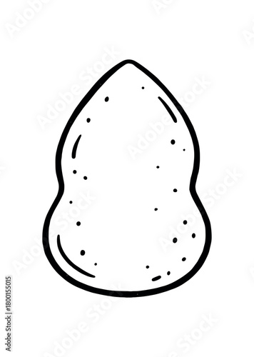 handdrawn cute doodle style beauty sponge blender vector line illustration