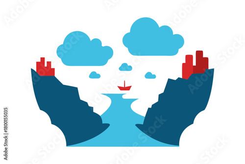 River between two cliffs