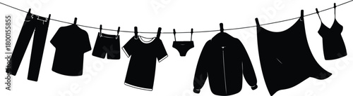 Hang Out Clothes Icon Set Clothes Drying Icon Pack