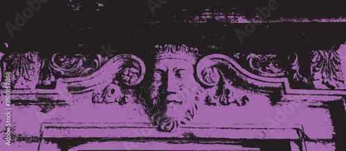 Medieval king over stone door mantle