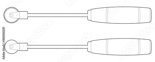 Vector illustration of a beekeeping tool, honeycomb roller, isolated on a white background. Ideal for agricultural and hobbyist themes.