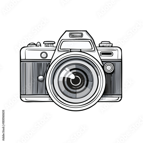 Classic film camera with a prominent lens and vintage details