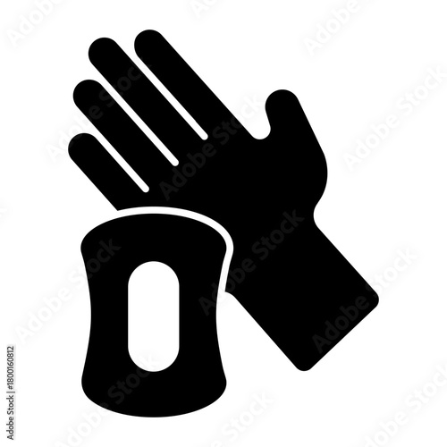 Hand and regular soap solid icon, hand washing concept. Vector graphics. Hygiene sign on white background, style icon mobile or web design.