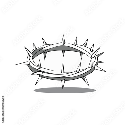 Stylized grayscale illustration of a crown of thorns representing sacrifice suffering and faith