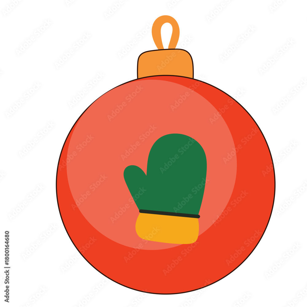Obraz premium Christmas Tree Glass Ball Toy Icon. Festive Bright Element Isolated on Transparent Background. New Year Party Decoration/ Greeting Card or Family Invitation Element Symbol.