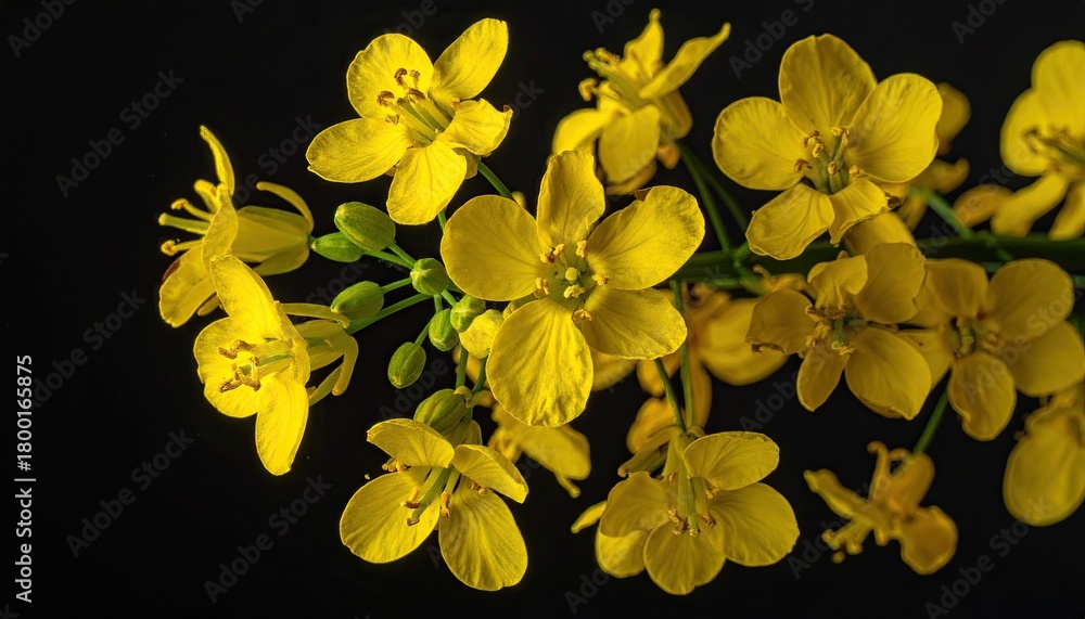 Fototapeta premium Yellow iris flower on a black background