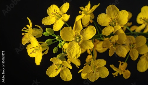 Yellow iris flower on a black background