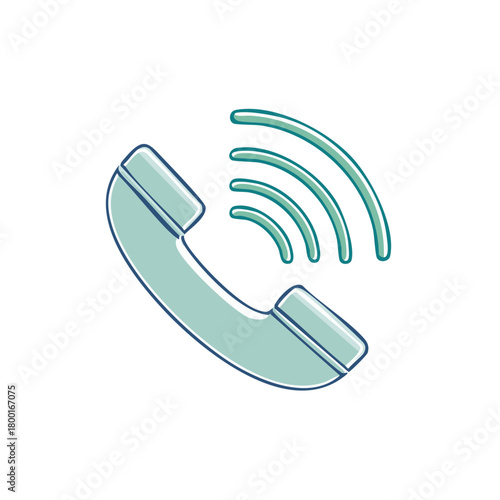 Ringing phone handset icon illustrating incoming calls, outgoing calls, communication, and customer support