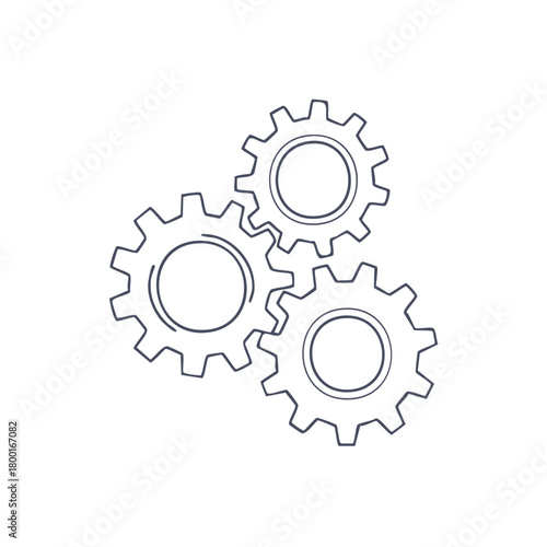 Interlocking gears illustration, business concept of teamwork and collaboration.