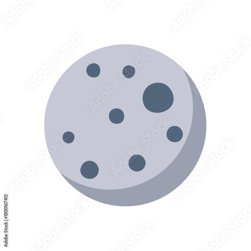 Grey full moon icon featuring visible craters and subtle shading, representing celestial body