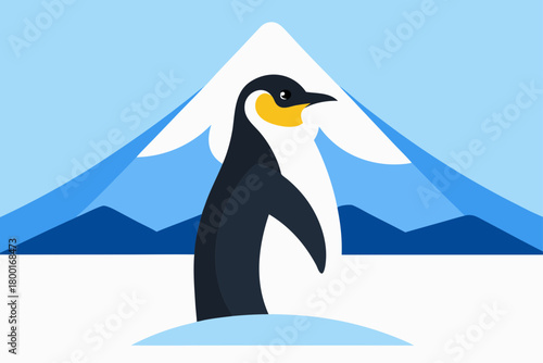 Penguin in snowy scenery