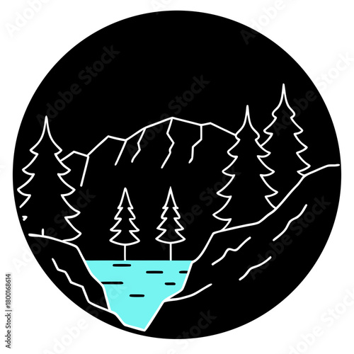 Mountain lake and trees