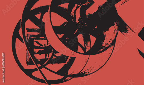 Victorian industrial machinery wheels abstract