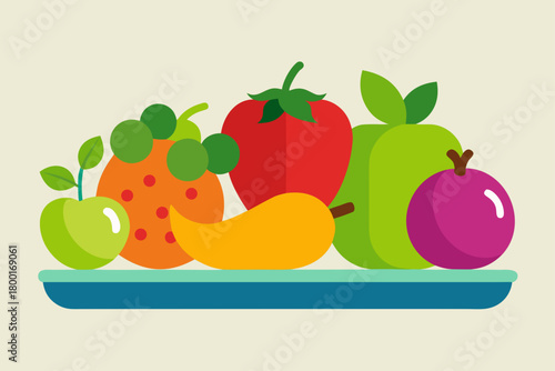 Still life of fruits set