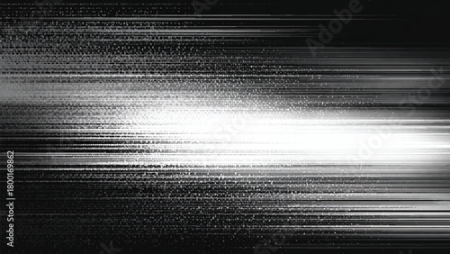 Abstract black and white horizontal lines background with bright light