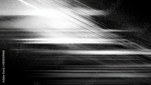 Abstract black and white light trails with a futuristic effect