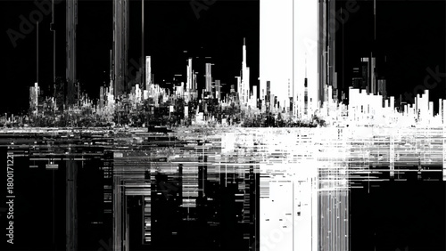 Abstract Cityscape Monochrome Digital Art Illustration Skyline Architecture Urban Design