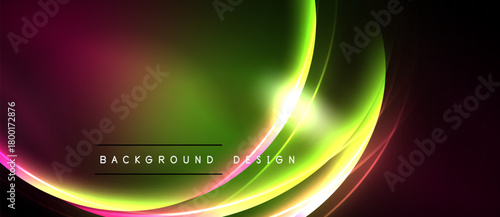 Vibrant abstract background. Smooth color gradients, flowing lines create dynamic visual effect. Modern design elements present.