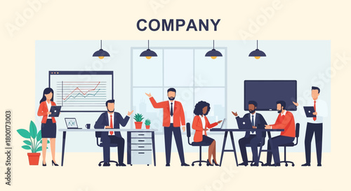 Collaborative brainstorming session with diverse team in modern office area